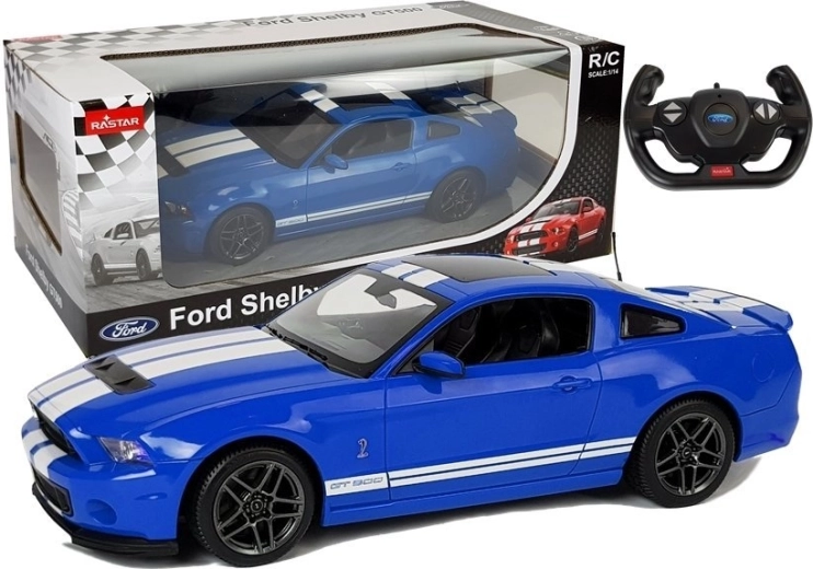 Voiture télécommandée Ford Shelby GT500 Rastar à l'échelle 1:14 bleu