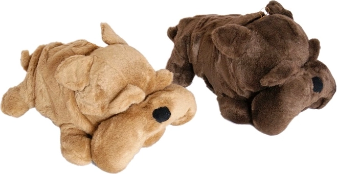 Chien en peluche couché 25 cm