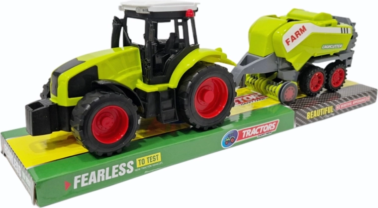 Tracteur avec machine agricole et remorque – ensemble en plastique pour enfants