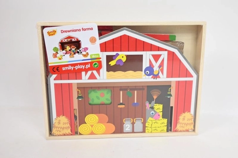 SmilyPlay ferme en bois avec grange et figurines