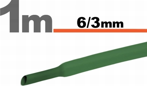 Gaine thermorétractable verte 6/3 mm