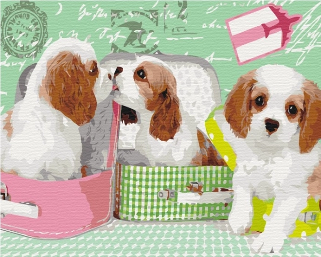 Peignez-le! Peinture par numéros: Chiots mignons