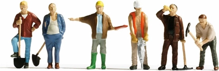 Noch set de figurines ouvriers d'excavation H0 (6 pièces)