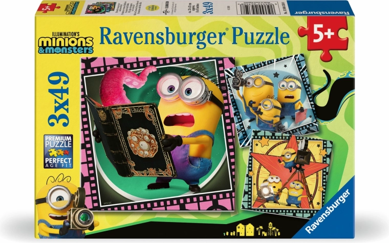Puzzle Ravensburger Les Minions et les monstres 3×49 pièces