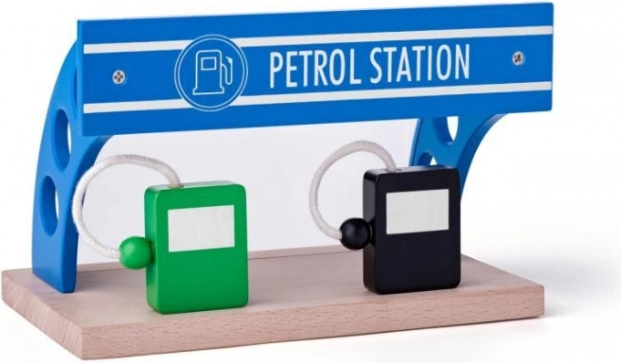 Jouet station-service en bois