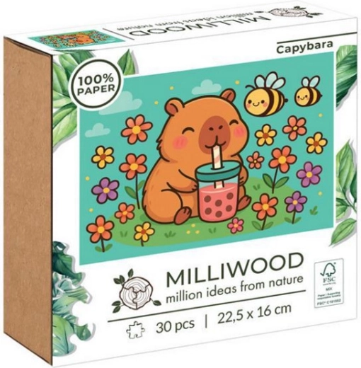 Puzzle 30 pièces Capybara au bubble tea