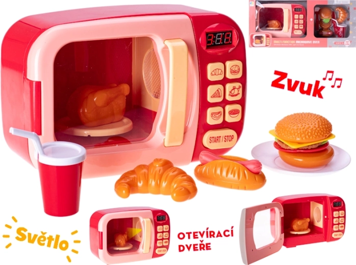 Four à micro-ondes pour enfants à piles – rouge