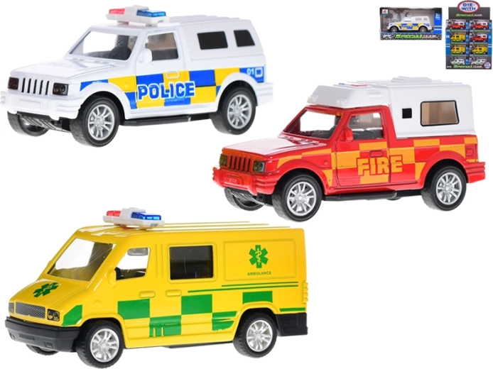 Set de véhicules de secours en métal 11 cm à rétrofriction