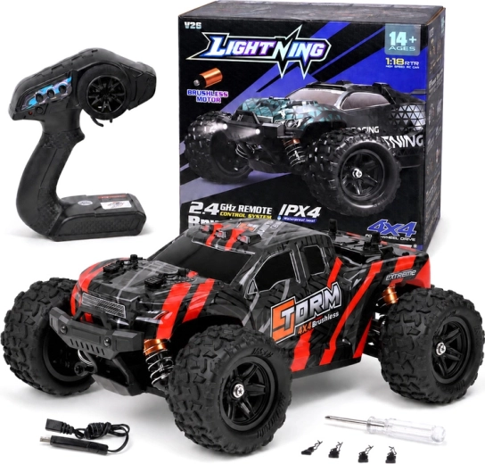 Buggy RC tout-terrain 4x4 2,4 GHz avec moteur brushless, échelle 1:18 - 1 pièce