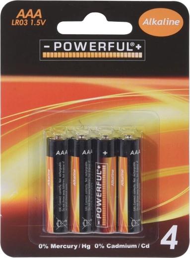 Piles alcalines AAA 1,5 V, 4 pièces