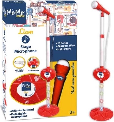 Micro de scène Meme sur pied rouge