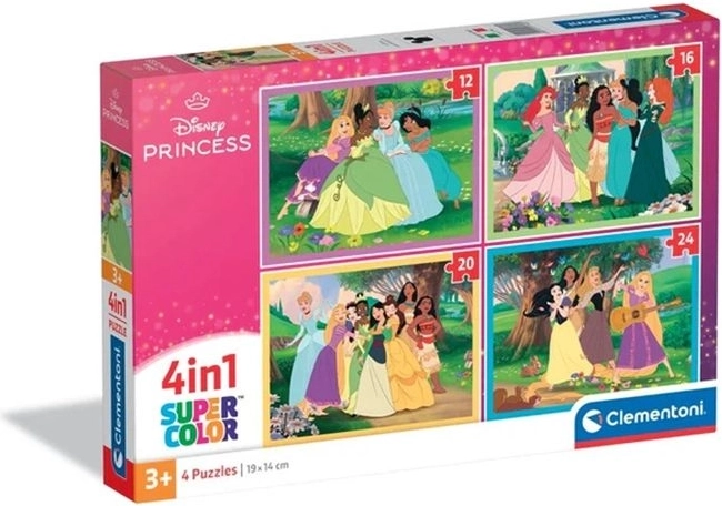 Puzzle Clementoni SuperKolor 4 en 1 Disney Princess