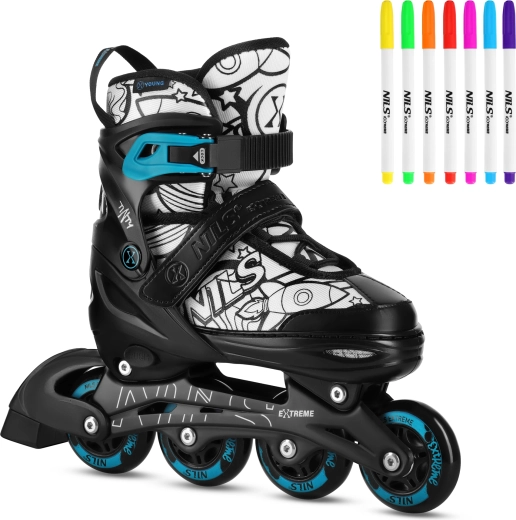 Patins à roulettes pour enfants 4-en-1 NILS Extreme Tinty verts – M (35-38)
