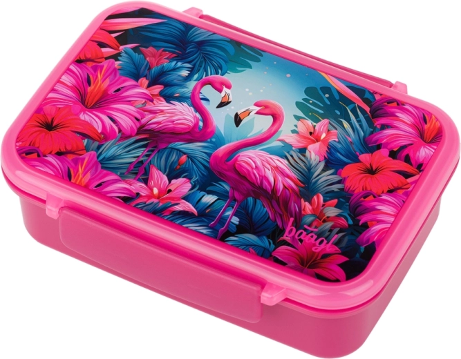 Boîte à goûter Baagl avec compartiments Flamingo