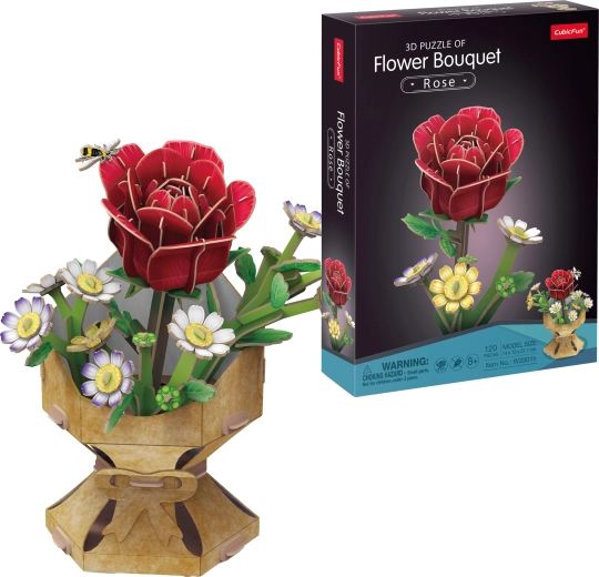Puzzle 3D CubicFun bouquet de roses, 120 pièces