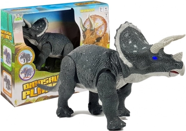 Grand Tricératops Gris à Piles