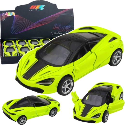 Voiture de sport en métal 1:32 verte avec lumières et sons
