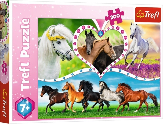 Puzzle 200 pièces beaux chevaux TREFL