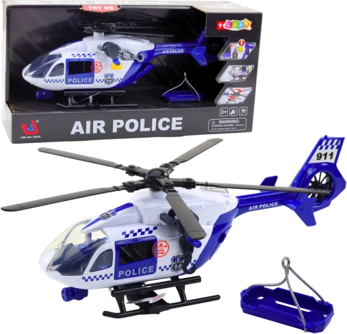 hélicoptère de police avec lumières et sons 1:12 avec crochet et brancard