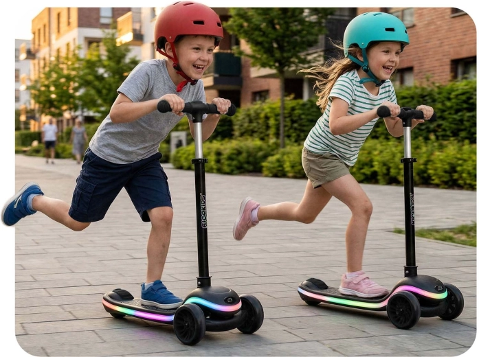 Design stable à trois roues et direction par inclinaison