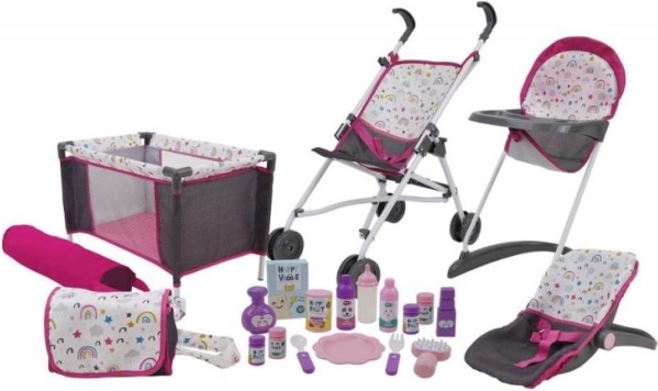 Grand set de jeu d’accessoires pour poupées, 21 pcs
