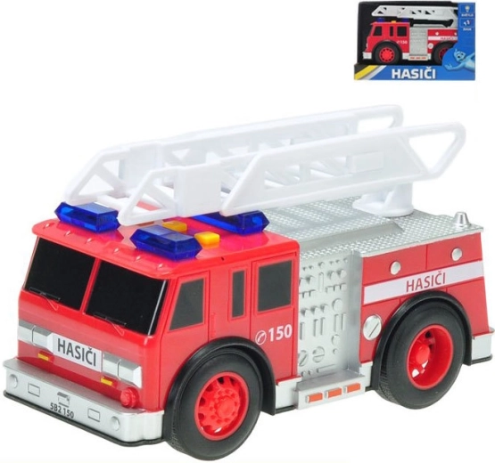 Camion de pompiers avec lumière et son 18 cm - 1 pièce