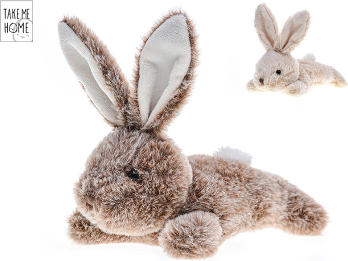 Lapin en peluche allongé 22 cm TAKE ME HOME