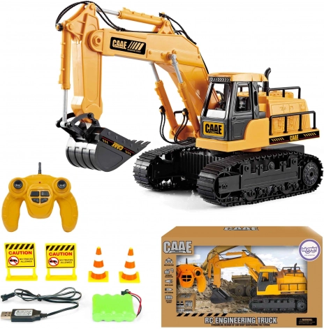 Grande excavatrice sur chenilles télécommandée avec 7 fonctions et son