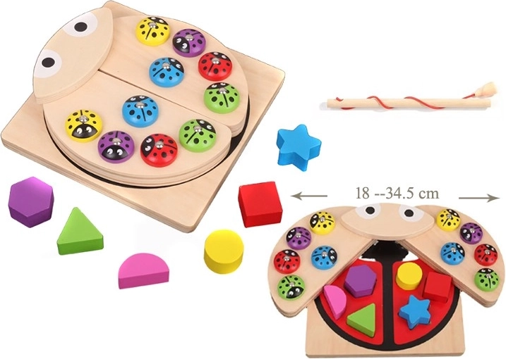 Puzzle éducatif en bois – coccinelle
