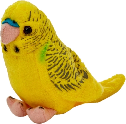 Perruche ondulée jaune en peluche 13 cm