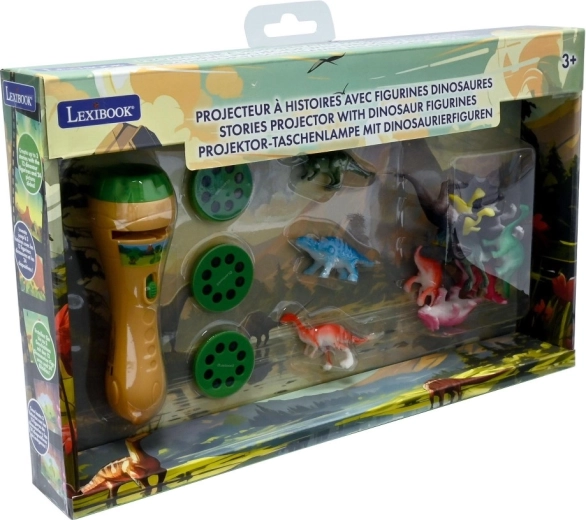 Lampe torche Lexibook avec projecteur d’histoires et figurines de dinosaures