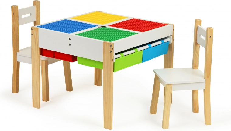 Ensemble de mobilier pour enfants en bois : table et 2 chaises ECOTOYS