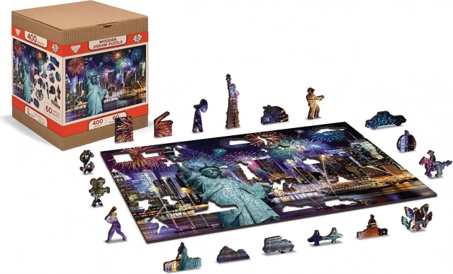 Puzzle en bois New York la nuit