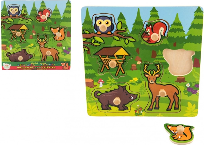 Puzzle encastrable en bois Mes premiers animaux de la forêt