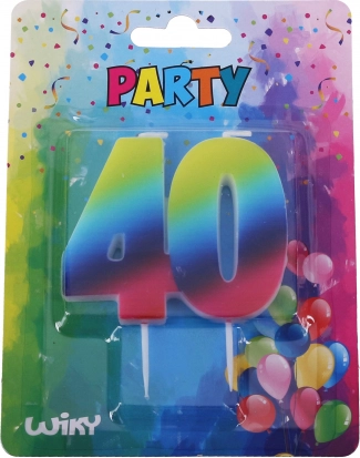 Bougie d’anniversaire numéro 40 arc-en-ciel