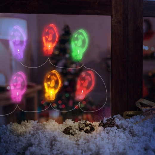Guirlande lumineuse LED de Noël avec autocollants en gel pour fenêtre