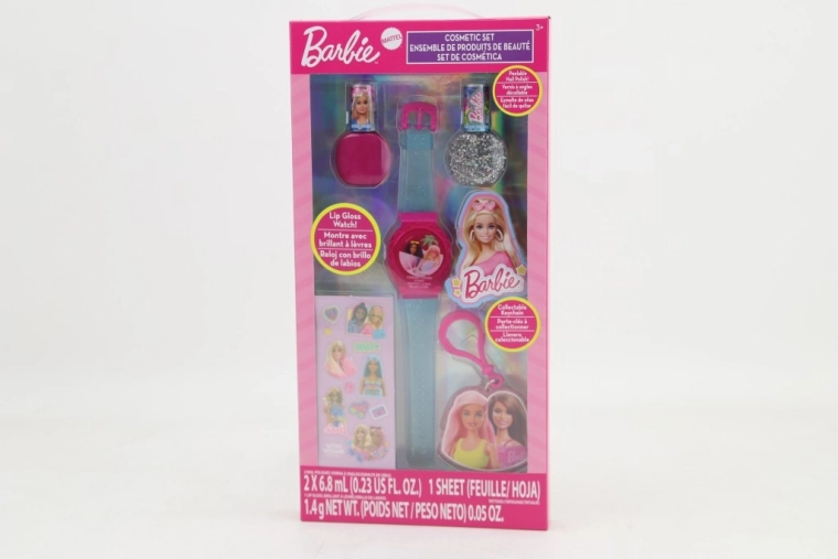 coffret cosmétique Barbie avec rouge à lèvres et vernis à ongles