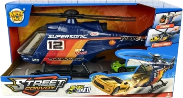 Set de jouets hélicoptère et voiture en boîte