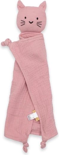Doudou en mousseline NEW BABY Chat rose