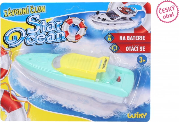 bateau de course en plastique pour l’eau 18 cm à piles