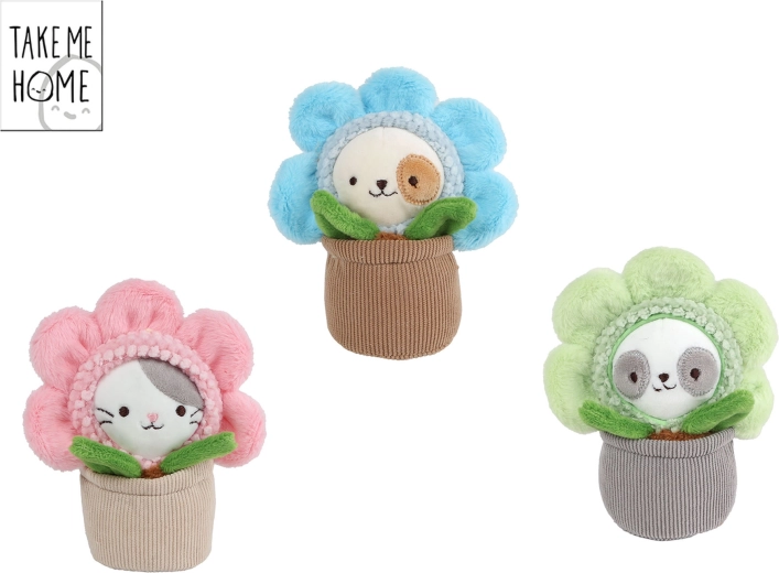 Take Me Home peluche chat dans un pot de fleurs 15 cm