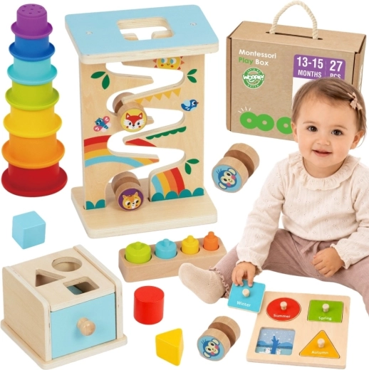 Boîte sensorielle éducative Montessori 6 en 1 Woopie Green