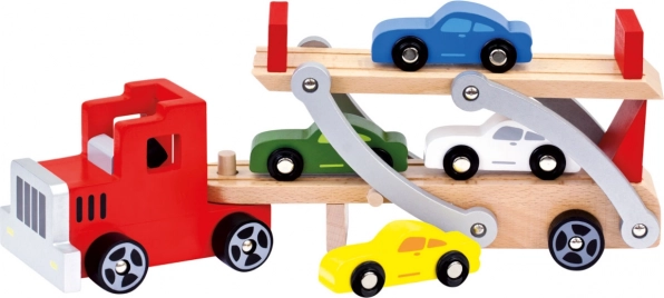 Camion en bois avec petites voitures Bino