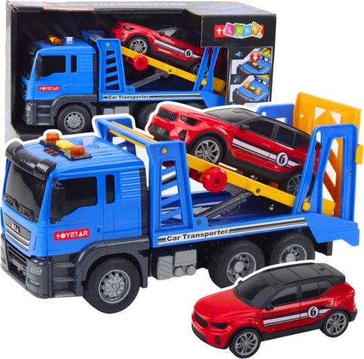 Dépanneuse porte-voiture avec voiture de tourisme, lumières et sons TOYSTAR