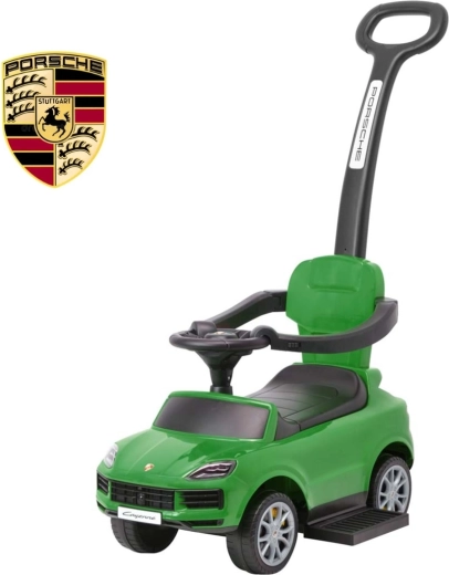 Porteur enfant Milly Mally avec poignée de guidage Porsche Cayenne vert