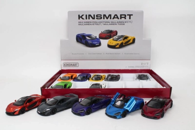 McLaren – modèle de voiture en métal 13 cm avec portes ouvrantes et rétrofriction (pull-back)