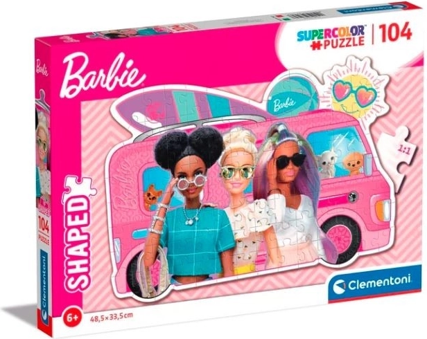 puzzle 104 pièces shaped barbie