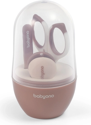 BabyOno set de manucure pour enfants dans un étui beige