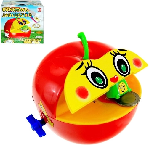 Tirelire pomme avec insertion automatique des pièces