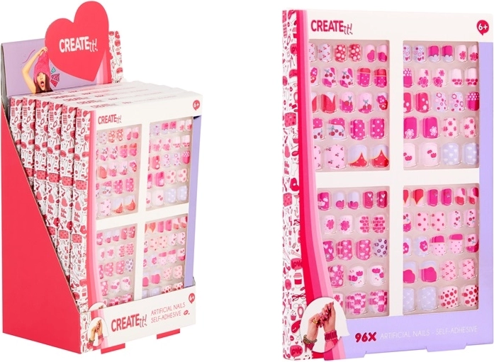 Create It! faux ongles autocollants colorés pour enfants (96 pcs)